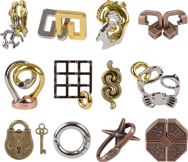 2" Metal Brain Teaser Puzzles 24ct