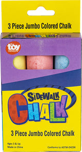 3pc Jumbo Sidewalk Chalk 4"