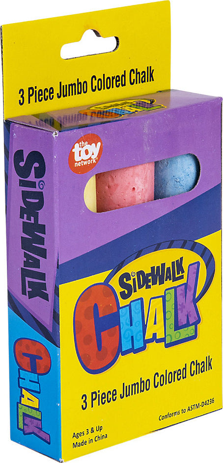 3pc Jumbo Sidewalk Chalk 4"