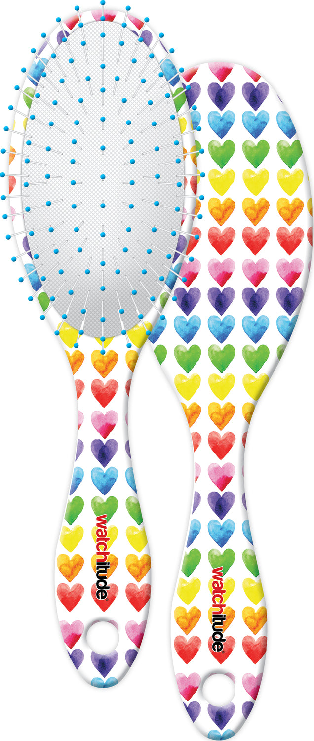 Watercolor Hearts - Watchitude Scented Hairbrush