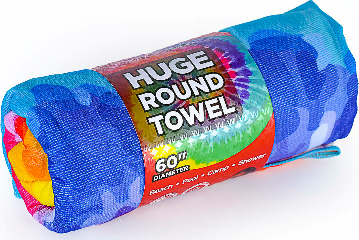 Tie Dye Swirl - Watchitude Large Round Towel