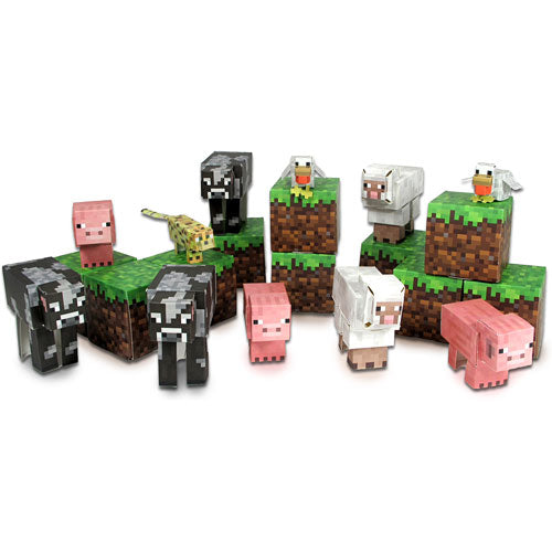 Minecraft Paper Craft Animal Mobs (30 Plus Pieces)